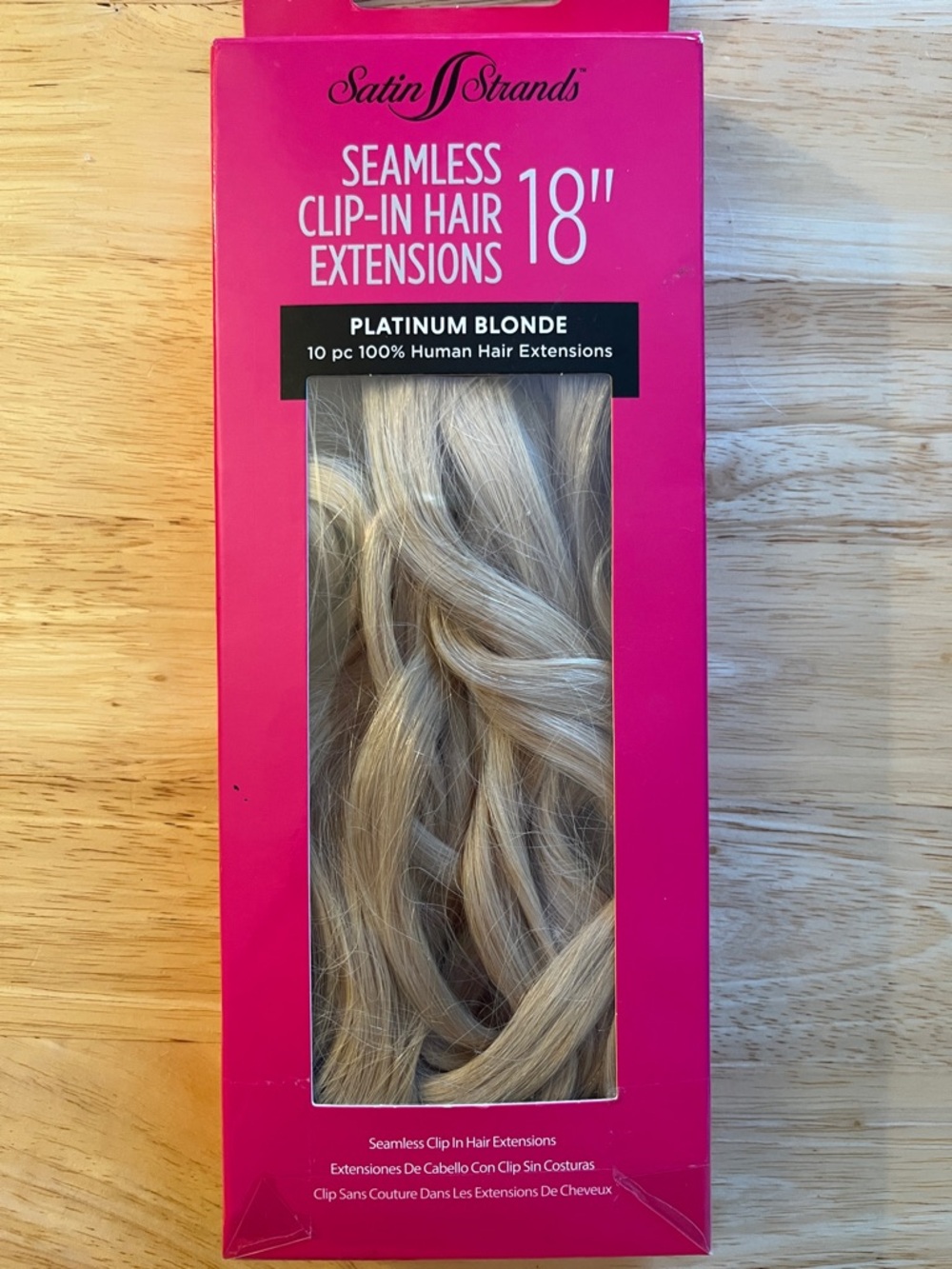 Satin Strands 18" Seamless Clip-In Hair Extensions - Platinum Blonde